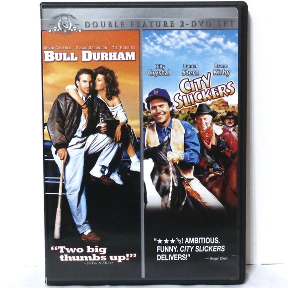 Double Feature BULL DURHAM & CITY SLICKERS DVD 2-Disc Set, Kevin Costner, Susan - Picture 1 of 5